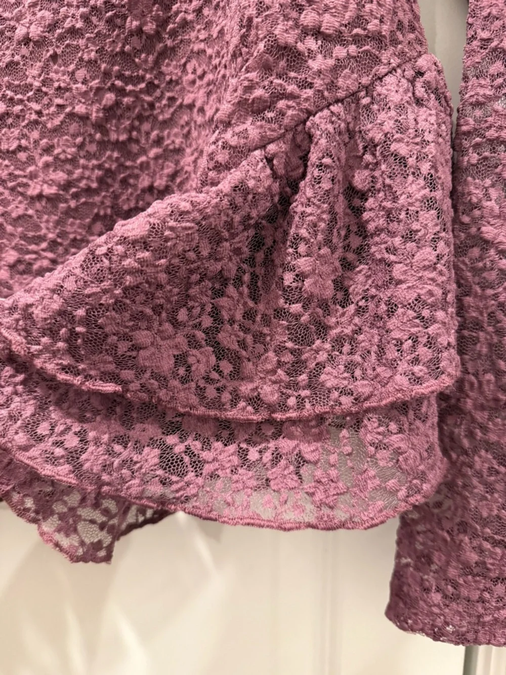 NWT Free People Stella Long Sleeve Top Lace Fairy Feminine Bohemian Boho Large
